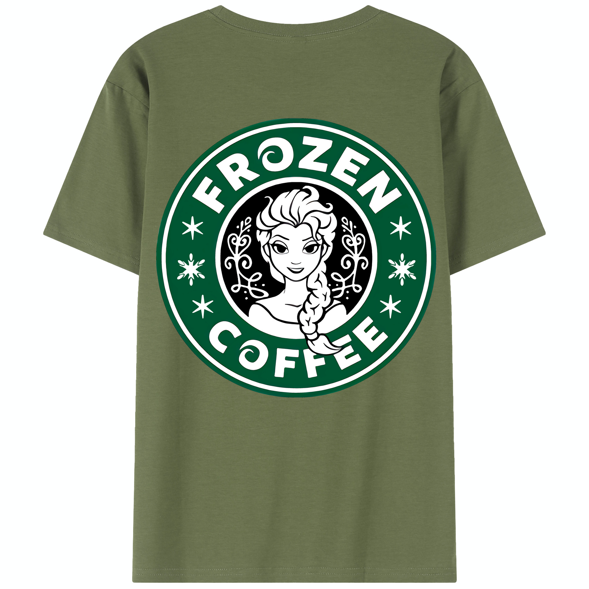 （画像用） アナと雪の女王 アンナ エルサ Frozen Anna Elsa 綿100％半袖Tシャツ（背面プリント）